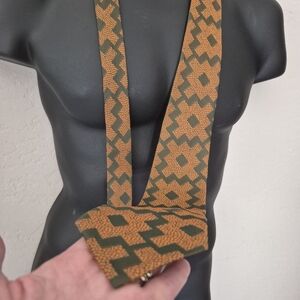 Vintage Orange Geometric Patterned Tie